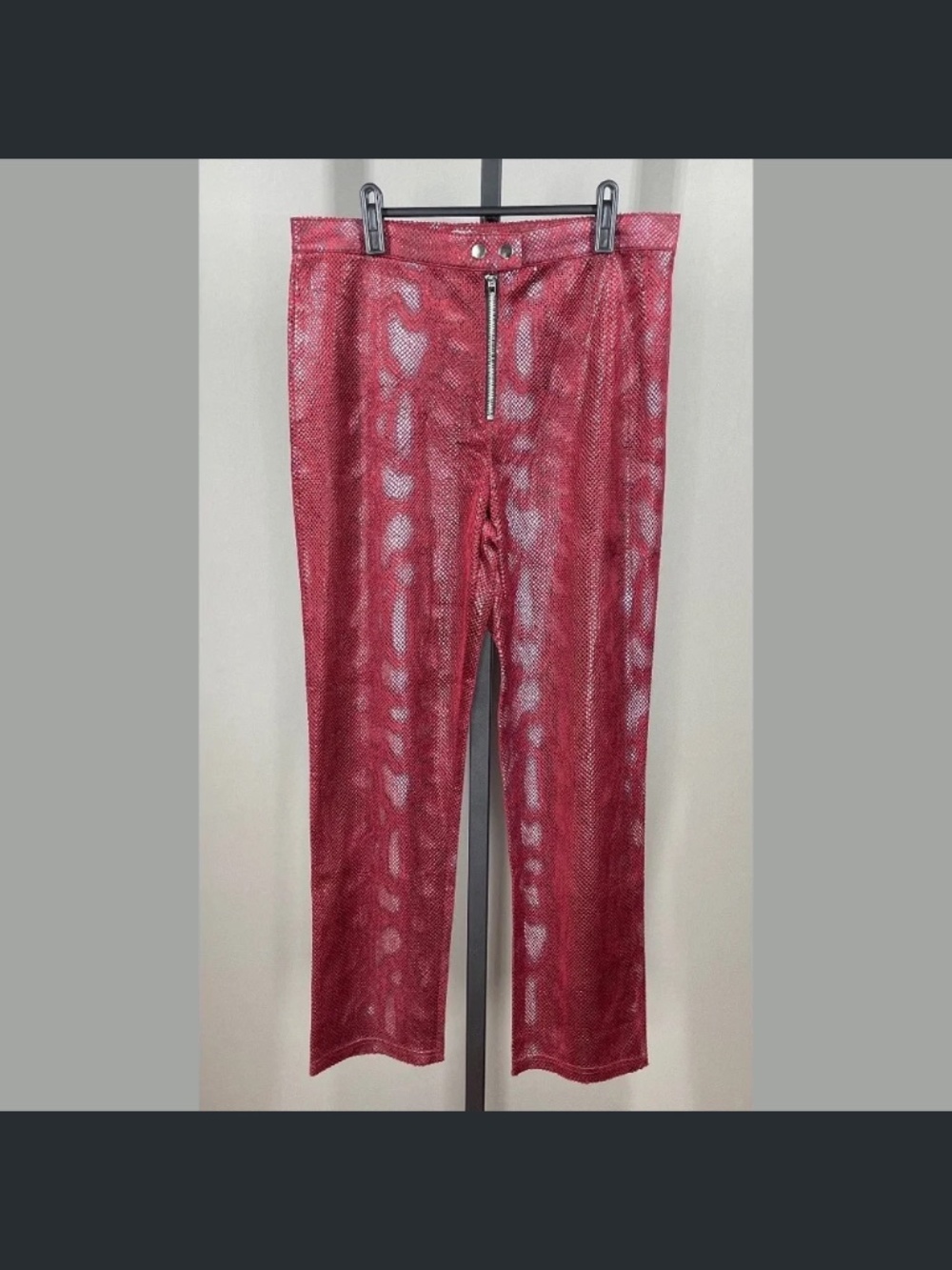 NEW Urban Outfitters Pants Womens 10 red black snake animal straight leg boho